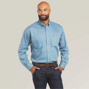 ARIAT FR Vented Work Shirt BLUE Button down
